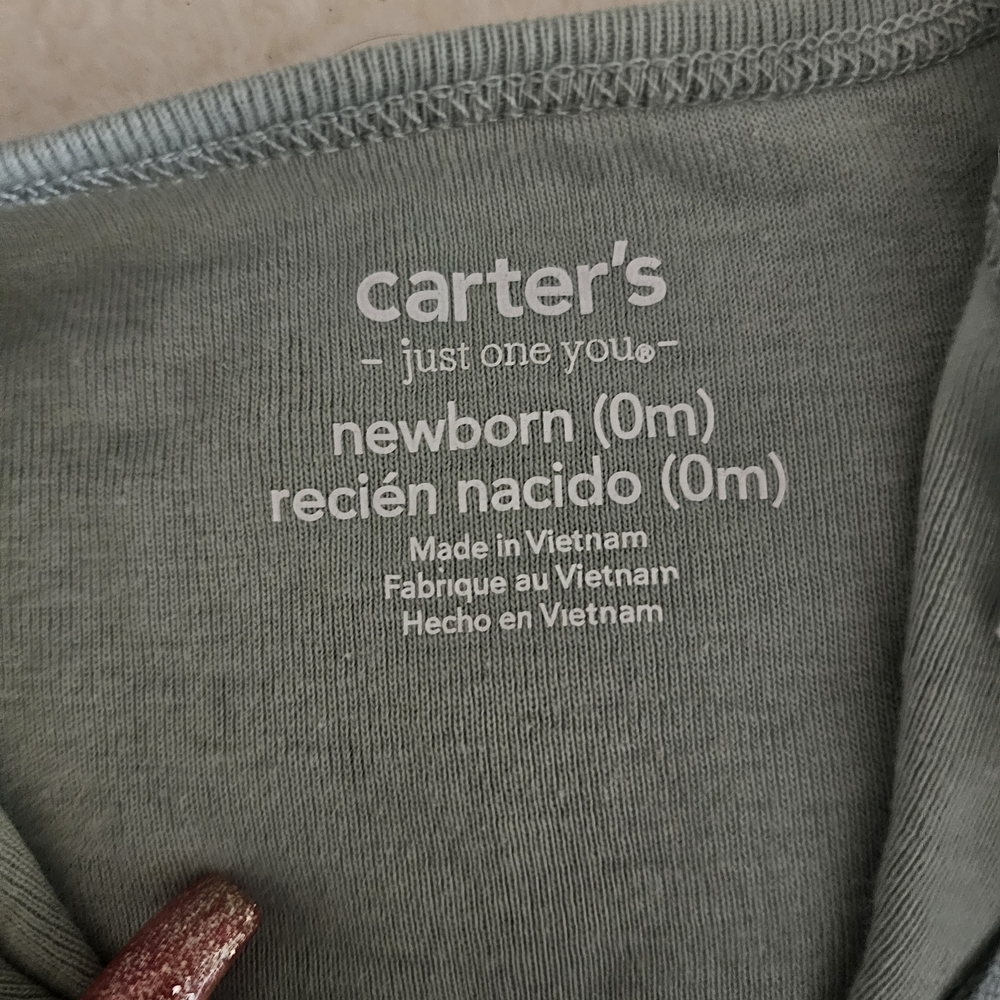 Carter's Dino-Themed Baby Bodysuits in Teal and White - Picture 9 of 10